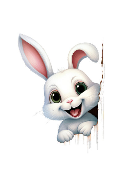 StoryGift Romania Sticker Adeziv 90CM cu un iepure vesel, ilustratie, fericir...