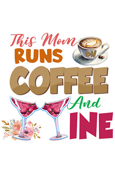StoryGift Romania Sticker Eticheta 40CM cu mesajul "This Mom Runs On Coffee A...