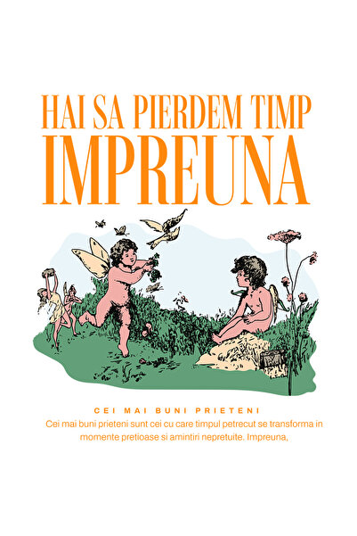 StoryGift Romania Sticker Eticheta 50CM Adeziv ingeri pe pajiste Prieteni pie...