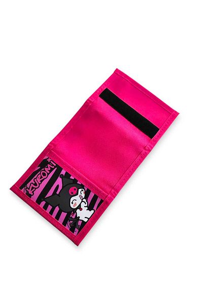Bebek Özel Velcro Girl's Wallet Zippered Wallet Colorful Kuromi 4 Printed Wallet