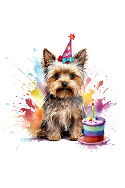 StoryGift Romania Sticker Autocolant 70CM cu un catel la aniversarea lui, tor...