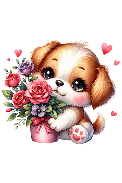 StoryGift Romania Sticker Eticheta 40CM cu un catelus vesel si imbujorat care...