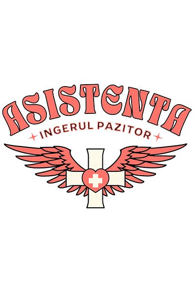 StoryGift Romania Adhesive Sticker nurse, guardian angel, medical, health with White Edges, PVC Vinyl 40 cm