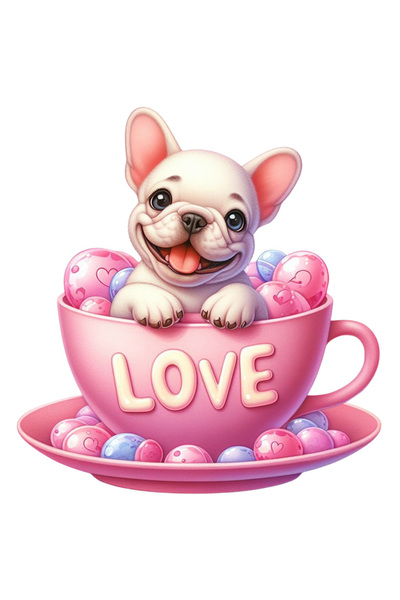 StoryGift Romania Sticker Autocolant 70CM cu un catel Bulldog, ilustratie, ce...