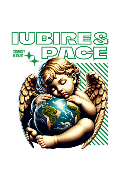 StoryGift Romania Sticker Autocolant 70CM Adeziv Bebe inger si planeta Terra ...