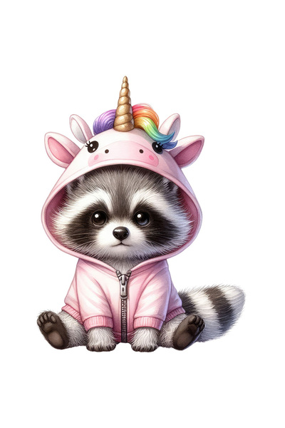 StoryGift Romania Sticker Autocolant 70CM cu un raton micut in costum de unic...