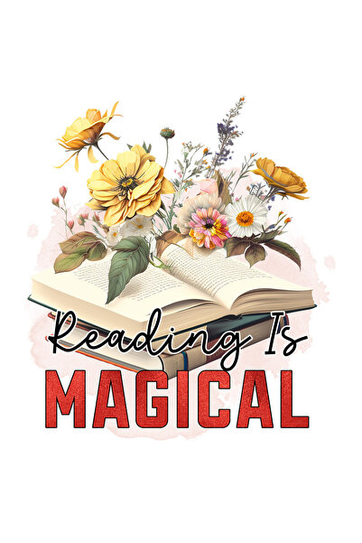 StoryGift Romania Sticker Autocolant 70CM cu mesajul "Reading is magical", ca...