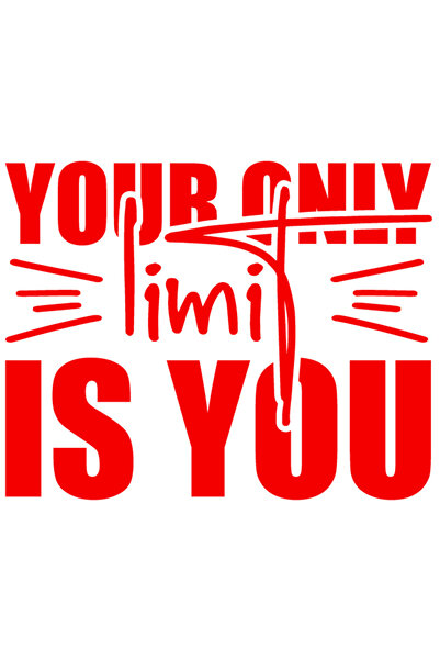 StoryGift Romania Sticker Autocolant 30CM Exterior cu textul "Your only limit is you" - singura ta limita esti t