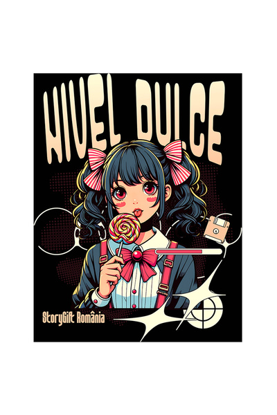 StoryGift Romania Sticker Adeziv 90CM Adeziv Nivel Dulce fata cu acadea anime joc video cu Margini Albe, PVC Vin
