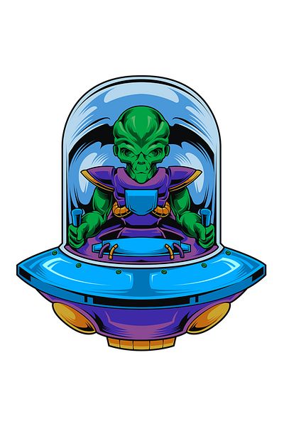 StoryGift Romania Sticker Label 50CM With Spaceship, UFO, Alien, Costume, Space, SF, with Edges of Al