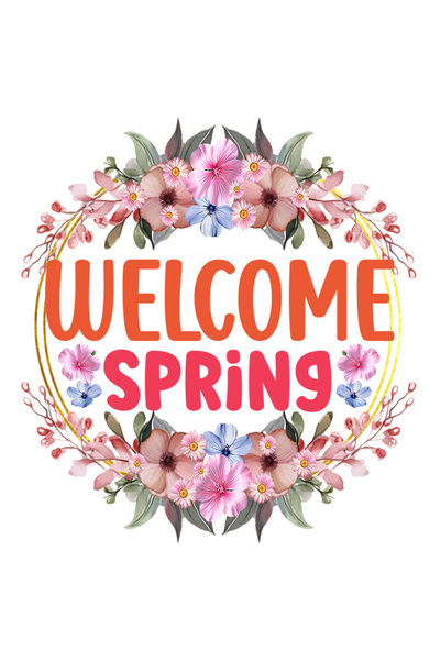 StoryGift Romania Sticker Cu Mesajul "welcome, Spring", Ilustratie, Primavara...