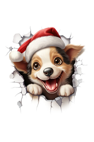 StoryGift Romania Sticker Adeziv 90CM cu un catelus vesel care scoate capul p...