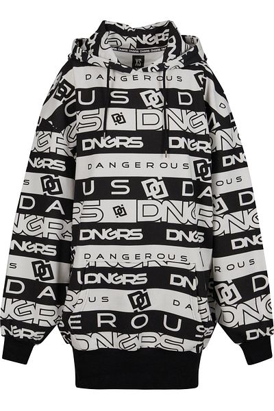 Dangerous DNGRS Damen Tracks Oversize Hooded Dress