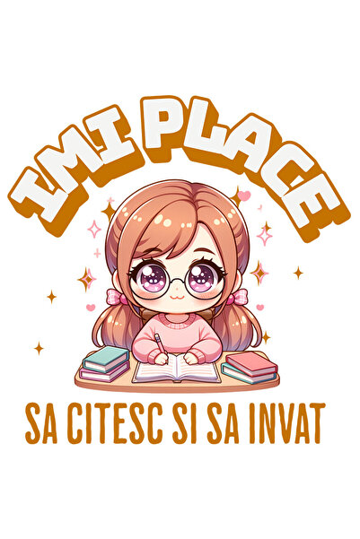 StoryGift Romania Sticker Cu Fata Stil Anime Cu Ochelari De Vedere Carti Invatat Educatie Text Imi Place Sa