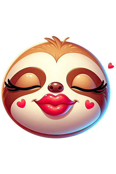 StoryGift Romania Sticker Cu O Femela Sloth/lenesa Care Da Un Pupic, Ilustrat...