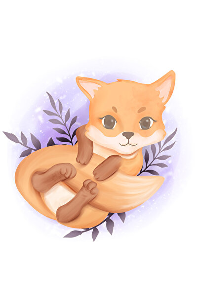 StoryGift Romania Sticker Adeziv 90CM Cu Vulpe, Frunze, Coada, Animal, cu Mar...