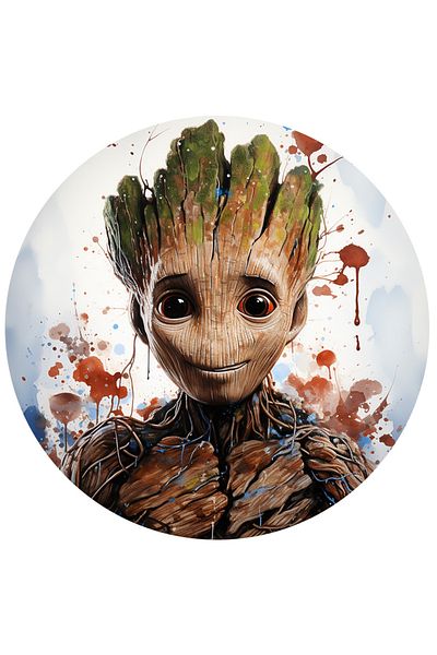 StoryGift Romania Sticker With Groot, Guardians Of The Galaxy, Marvel, Character, Alien, with White Borders, PVC