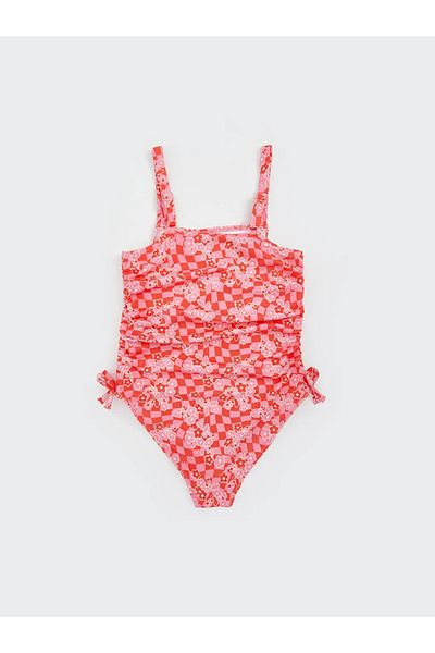 LC Waikiki Lcw Kids Pink Uv Protection Floral Girls Swimsuit