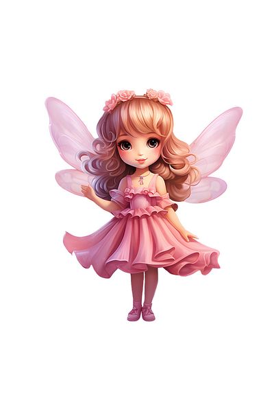 StoryGift Romania Sticker Autocolant 70CM cu o fetita dragalasa cu aripi de zana, ilustratie, face cu mana, roch
