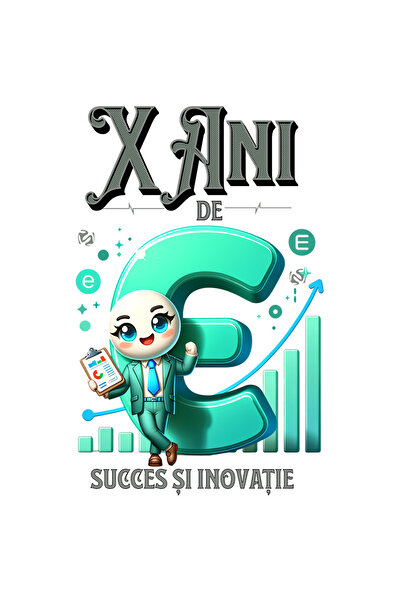 StoryGift Romania Sticker Eticheta 50CM Adeziv Aniversare Afacere X Ani de su...