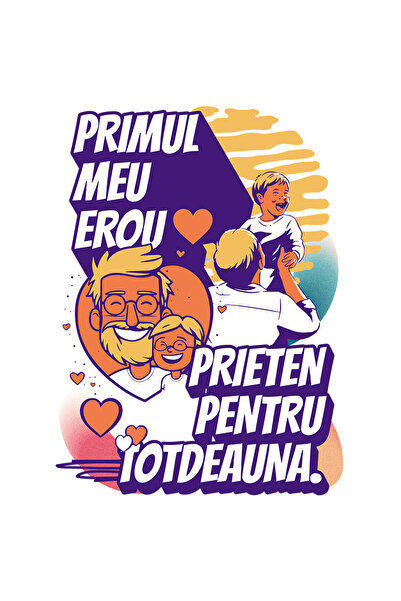 StoryGift Romania Sticker Adeziv Tata-erou Familie Text Primul Meu Erou Fiu Cu Margini Albe, Pvc Vinyl 70 C