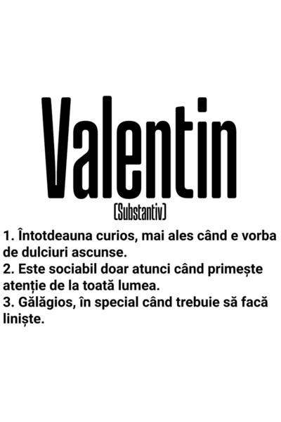 StoryGift Romania Sticker Eticheta 50CM Cu Numele Valentin, Cu Mesaj Amuzant,...