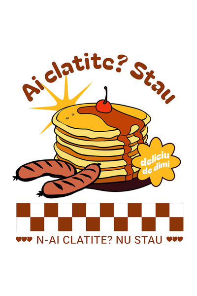 StoryGift Romania Sticker Adeziv 90CM Adeziv ai clatite stau n-ai clatite nu stau desrt iubitorii de dulciuri cu