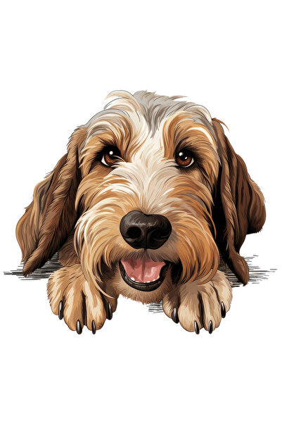 StoryGift Romania Sticker Cu Un Catel Blanos, Ilustratie, Prietenos, Maro Des...