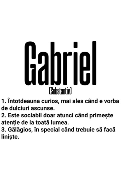 StoryGift Romania Sticker Adeziv 90CM Cu Numele Gabriel, Cu Mesaj Amuzant, Cu...