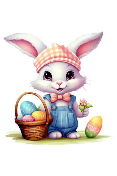 StoryGift Romania Sticker Eticheta 50CM cu un iepuras harnic, ilustratie, cos...