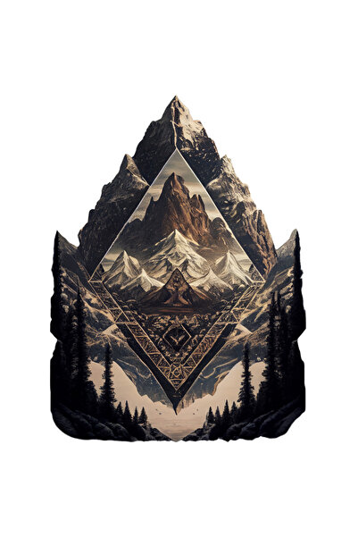 StoryGift Romania Sticker Adeziv 90CM Cu Munte, Abstract, Brazi, Altar, Vikin...