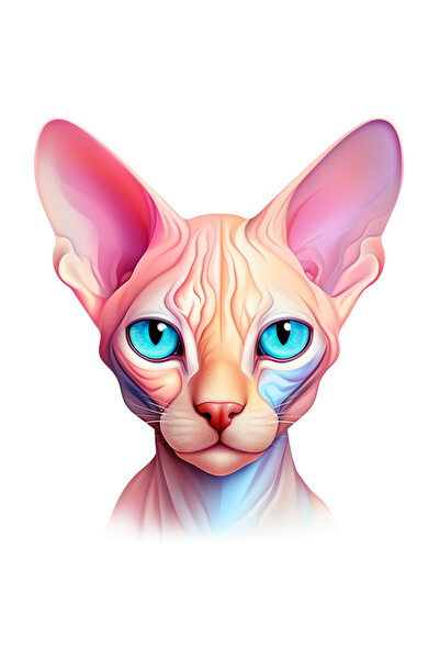 StoryGift Romania Sticker Adeziv 90CM cu o pisica Sfinx serioasa, ilustratie,...