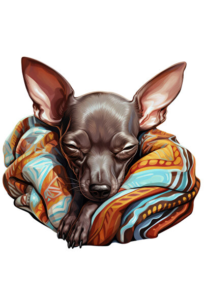 StoryGift Romania Sticker Cu Un Catel Cu Par Scurt, Ilustratie, Doarme, Somn ...