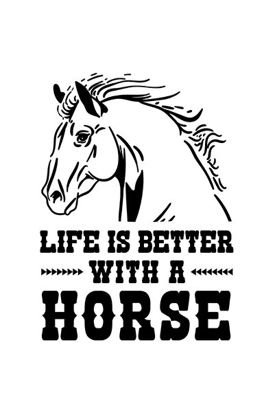 StoryGift Romania Sticker Adeziv 90CM Cu Mesaj Life Is Better With A Horse, I...
