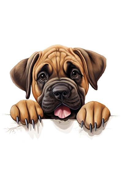 StoryGift Romania Sticker Cu Un Catel Bun, Ilustratie, Gheare, Se Uita Peste ...