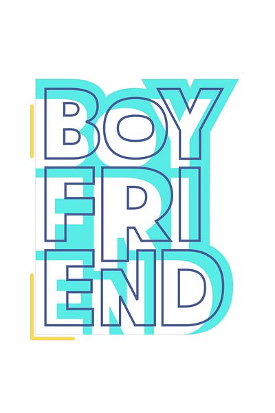 StoryGift Romania Sticker Cu Mesaj In Engleza Boyfriend, Iubit, Dragoste, Relatie, Cu Margini Albe, Pvc Vin