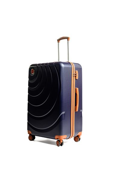 Travel POLO Troler cabina avion, TRAVEL POLO, 57x35x25cm, A1005, bagaj de mana, valiza din ABS, Bleumarin/ Tabac