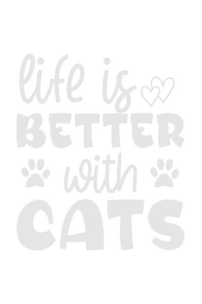 StoryGift Romania Sticker Exterior pentru iubitorii de pisici cu mesajul in limba engleza "Life is better wi