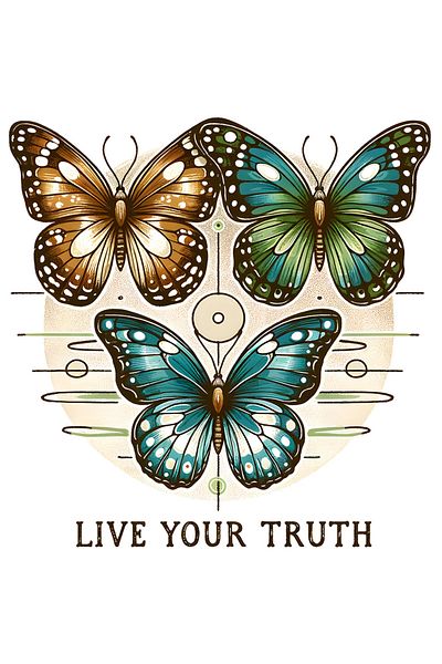 StoryGift Romania Sticker Cu Mesajul "live Your Truth", Ilustratie, Motivational, Traieste, Adevarul, Flutur