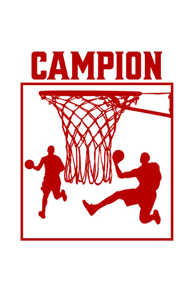 StoryGift Romania Sticker Eticheta 50CM Adeziv Jucatori de baschet sport cos campion cu Margini Albe, PVC Vinyl 50 cm