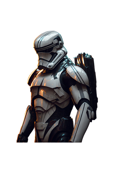 StoryGift Romania Sticker Adeziv 90CM Cu Portret Soldat Star Wras Armura alba, Desene animate, Disney Channel, R