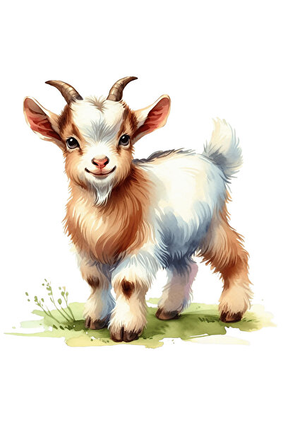 StoryGift Romania Sticker Autocolant 70CM cu un ied fericit, ilustratie, copilarie, verdeata, iarba, libertate,