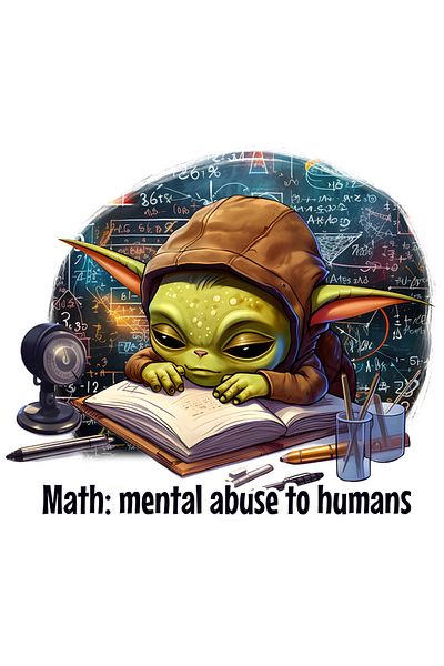 StoryGift Romania Sticker Eticheta 40CM cu un extraterestru verde care studiaza, ilustratie, matematica, somnoro