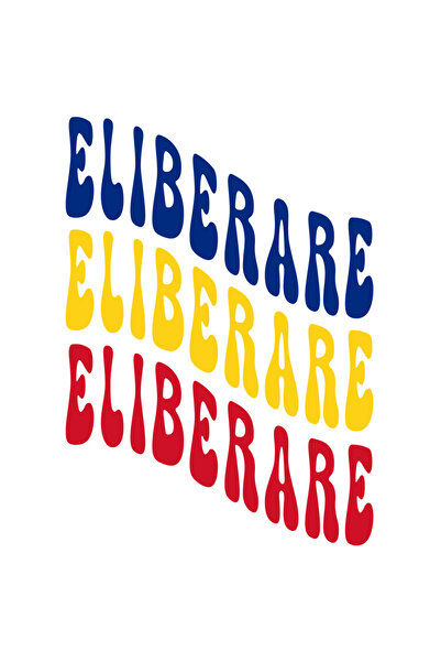 StoryGift Romania Sticker Eticheta 40CM Cuvantul Eliberare, in Culorile Steag...