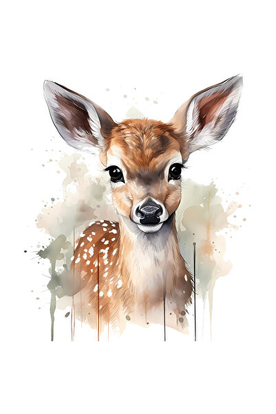 StoryGift Romania Sticker Autocolant 70CM cu o caprioara, ilustratie, pete de...