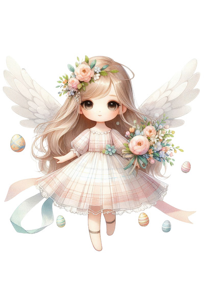 StoryGift Romania Sticker Adeziv 90CM cu o fetita cu aripi de ingeras, ilustr...