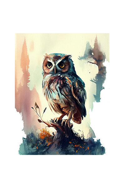 StoryGift Romania Sticker Adeziv 90CM Cu Bufnita Pe O Creanga In Natura, Anim...