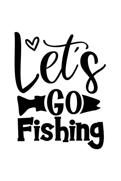 StoryGift Romania Sticker Autocolant 30CM Exterior cu textul in limba engleza "Let's go fishing" - hai sa mergem