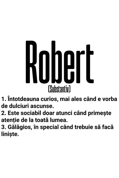 StoryGift Romania Sticker Adeziv 90CM Cu Numele Robert, Cu Mesaj Amuzant, Cur...