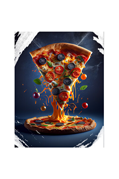 StoryGift Romania Sticker Autocolant 70CM Cu Velie De Pizza Apetisanta, Fast Food, Studio Shooting, Mancare Proc